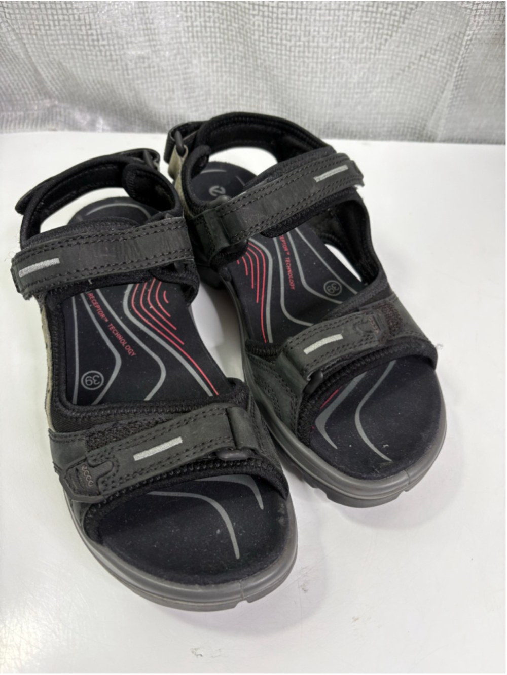 Women's Ecco Sandals Black/Grey Size 39 / 8